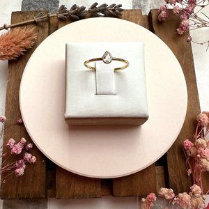 Mini Raindrop Cubic Zirconia 14kt Gold Plated Sterling Silver Ring